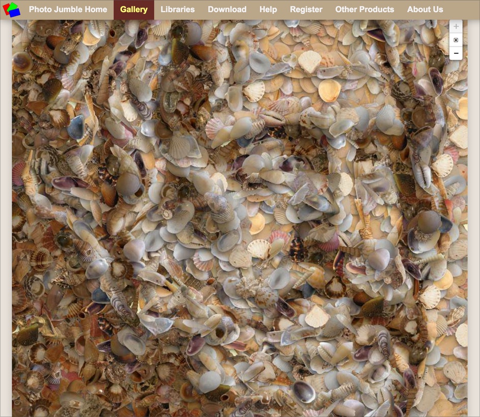 Posiden Shell Poseidon head made from seashells.